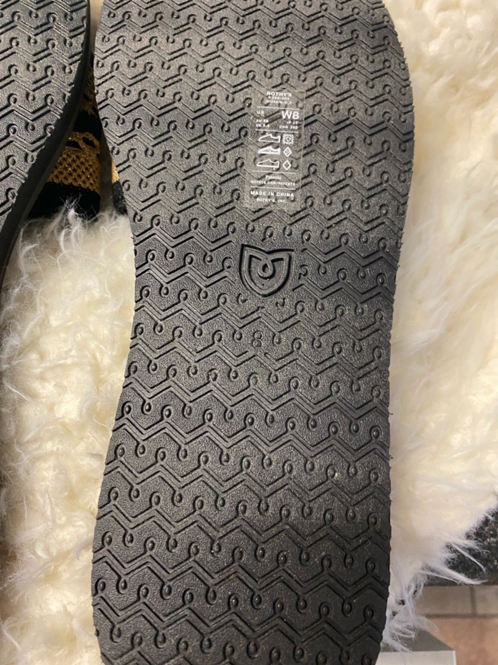 Rothy's Black and Gold Weave Slide Sandals - Picture 10 of 10